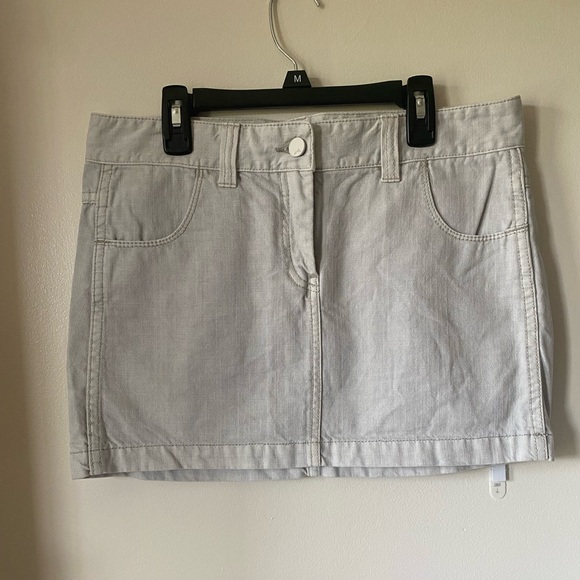 French Connection Gray Beige Mini Jean Skirt - Picture 3 of 8